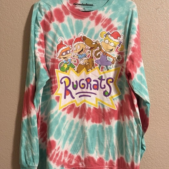 Nickelodeon Women’s 1X Rugrats Tie-Dye Long Sleeve Shirt Holiday 90s Core - Picture 1 of 7